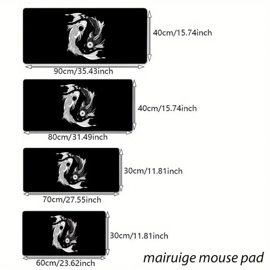 Gaming Mouse Pads Koi Taichi Neutral Table Mats Computer Mousepad Company Big Deskmat 80X40 Large Gamer Mousepads Fish Mouse Mat